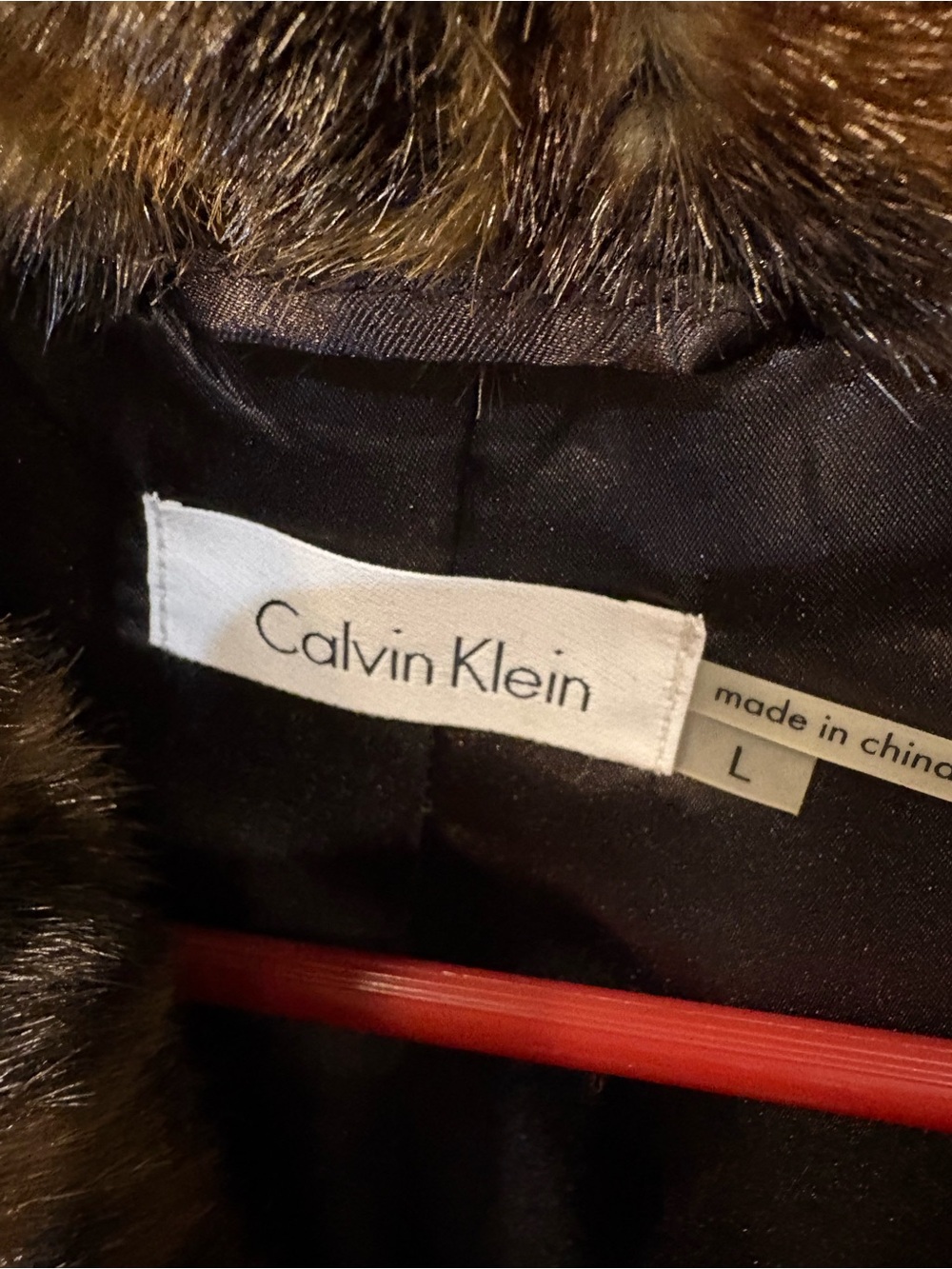 Calvin Klein Leopard Print Faux Fur caplet  in Brown and Black Sz Large. NWT - Picture 3 of 9
